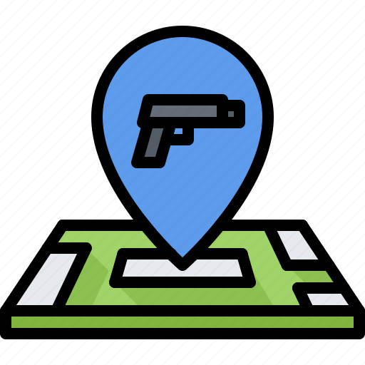 Gun, pin, location, map, pistol, weapons, shop icon - Download on Iconfinder
