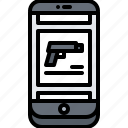 gun, pistol, app, smartphone, weapons, shop