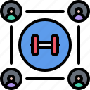dumbbell, fitness, group, gym, sport, team, workout