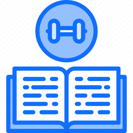Book, dumbbell, education, fitness, gym, sport, workout icon - Download on Iconfinder