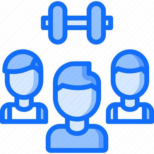 Dumbbell, fitness, group, gym, sport, team, workout icon - Download on Iconfinder