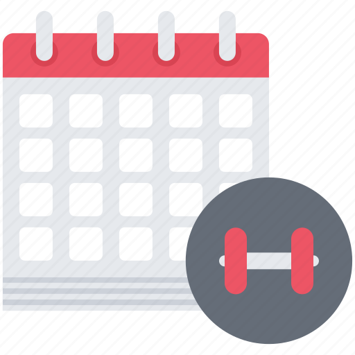 Calendar, data, dumbbell, fitness, gym, sport, workout icon - Download on Iconfinder