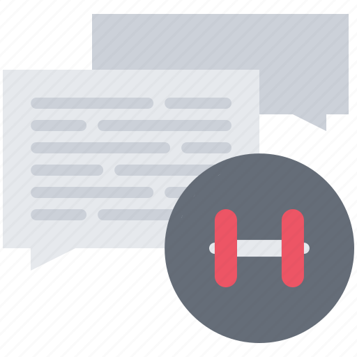Consultation, dumbbell, fitness, gym, sport, talk, workout icon - Download on Iconfinder