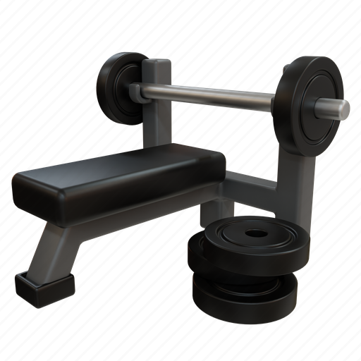 Gym, sport, fitness, benchpress, exercise, weight lifting, chest press 3D illustration - Download on Iconfinder