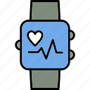 smartwatch, exercise, fitness, gym, heart, rate, watch, iconexercise, icon