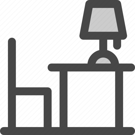 Chair, desk, furniture, lamp, light, reading, table icon - Download on Iconfinder