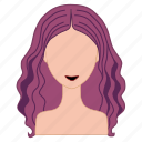 beauty, hair, hair colouring, hairstyle, purple hair, salon, woman