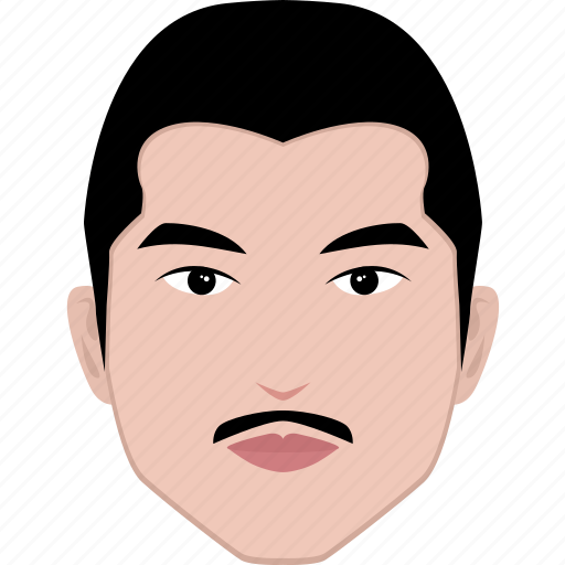 Asian, face, hairstyle, head, male, man, mustache icon - Download on Iconfinder