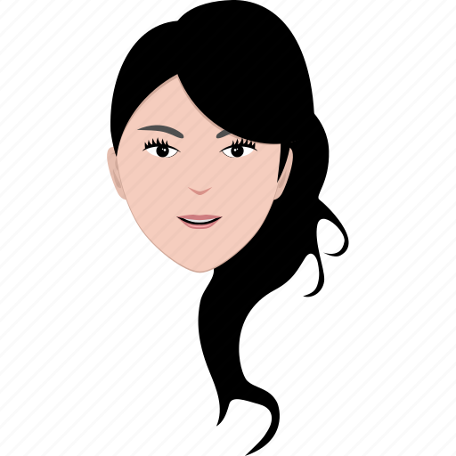 Asian, face, hair, hairstyle, long, makeup, woman icon - Download on Iconfinder