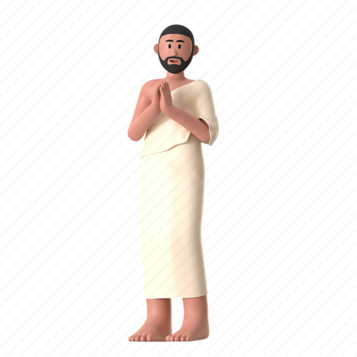 Namaste, greeting, hand, prayer, praying, hajj, umrah 3D illustration - Download on Iconfinder