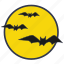 bats, full moon, halloween, moon, evil, night 
