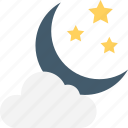 clouds, moon, night, stars, weather