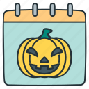 calendar, halloween, event, pumpkin, haliday, scary