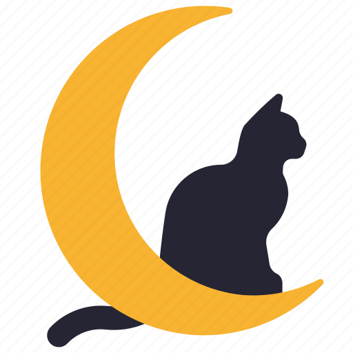 Cat, moon, spooky, scary, cats icon - Download on Iconfinder