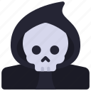 grim, reaper, spooky, scary, skull