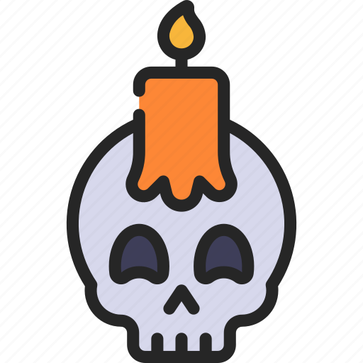 Candle, on, skull, spooky, scary icon - Download on Iconfinder