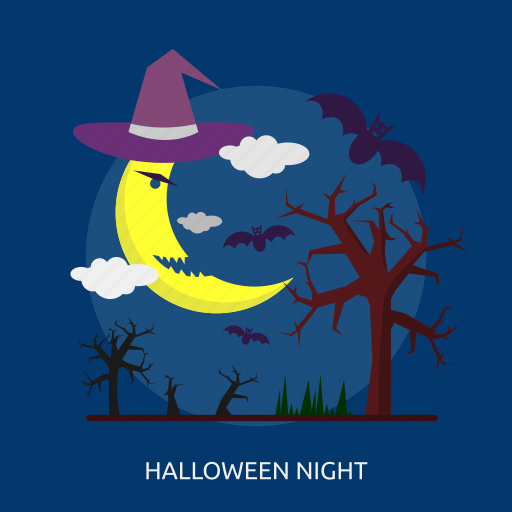 Bats, dark, evil, halloween, moon, night, tree icon - Download on Iconfinder