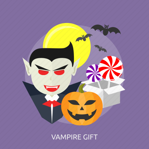 Bats, gift, halloween, lollipop, moon, scary, vampire icon - Download on Iconfinder