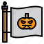 flag, halloween, party, witch 