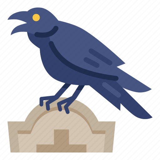Animal, bird, crow, grave, graveyard, halloween, night icon - Download on Iconfinder