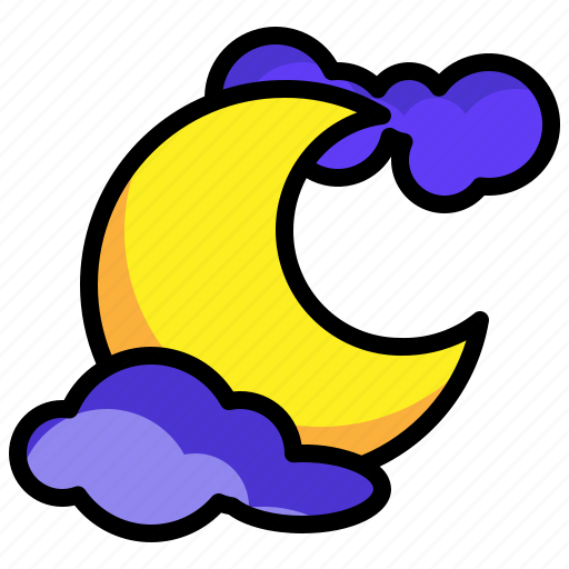 Crescent, evening, half, moon, night, sky, weather icon - Download on Iconfinder
