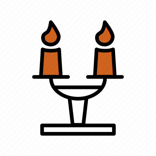 Candelabrum, candles, flame icon - Download on Iconfinder