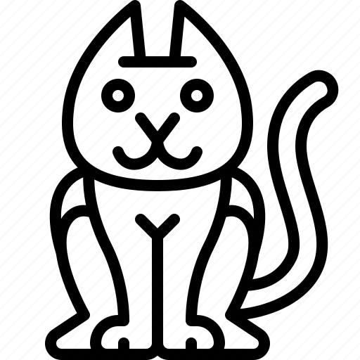 Black, cute, pet, cat, mammal, animal icon - Download on Iconfinder