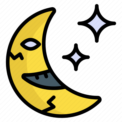 Moon, night, spooky, ghost, monster, horror, scary icon - Download on Iconfinder