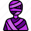 mummy, spooky, character, costume, halloween, party, avatar 