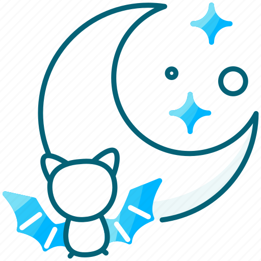 Crescent, moon, bat, horror, halloween icon - Download on Iconfinder