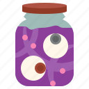 eyeball, jar, halloween, potion