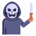grim reaper, reaper, spooky character, death, knife