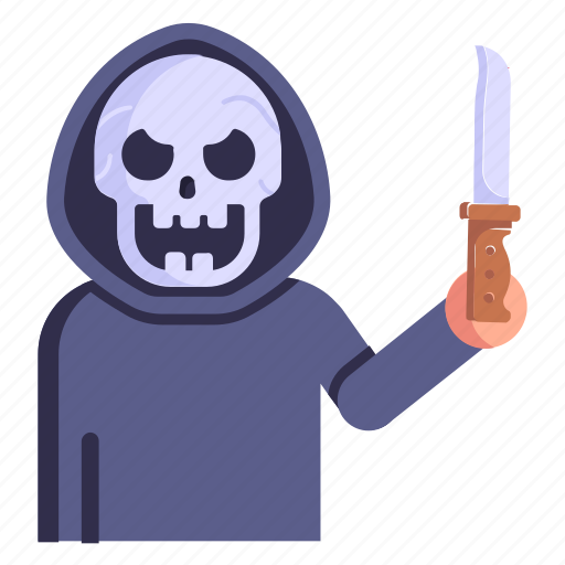 Grim reaper, reaper, spooky character, death, knife icon - Download on Iconfinder