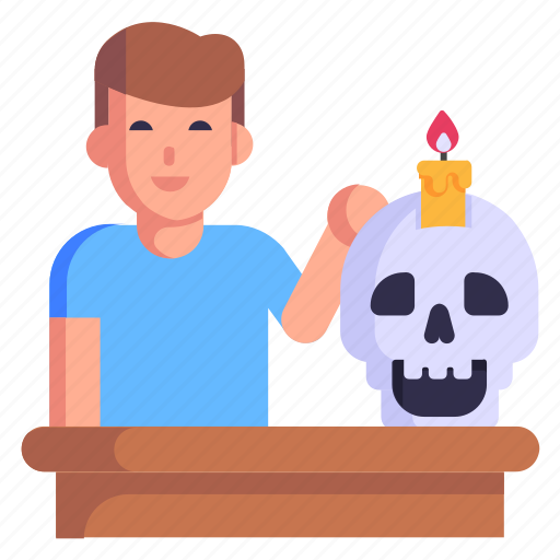 Scary candle, skull, halloween candle, skull candle, cranium icon - Download on Iconfinder