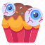 halloween cupcake, halloween dessert, scary cupcake, creepy cupcake, cupcake 
