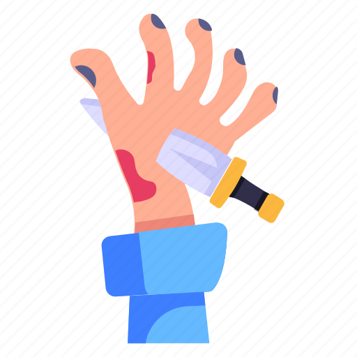 Stabbed hand, halloween hand, stabbed, zombie hand, evil hand icon - Download on Iconfinder