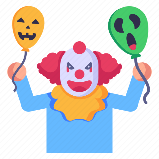 Horror balloons, halloween balloons, clown, balloons, halloween character icon - Download on Iconfinder