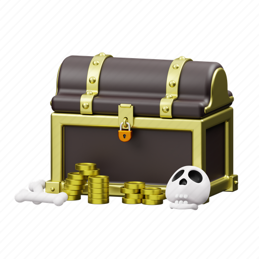 Chest, skull, halloween 3D illustration - Download on Iconfinder