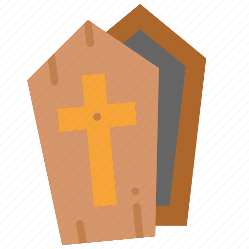 Coffin, wooden, ajar, tomb, death, funeral, cemetery icon - Download on Iconfinder