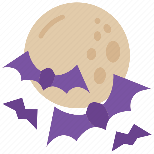 Moon, full, bat, lunar, night, halloween, wildlife icon - Download on Iconfinder