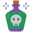 poison, flask, bottle, toxic, skull, death, potion 