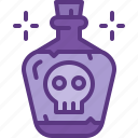 poison, flask, bottle, toxic, skull, death, potion