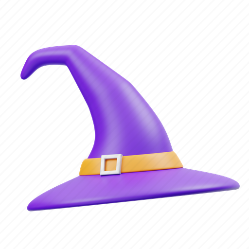 Witch, hat, fashion, halloween, cap, magic, scary 3D illustration - Download on Iconfinder