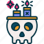 skull, candle, halloween, horror, witch 