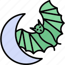 moon bat, bat, halloween, horror, bat moon