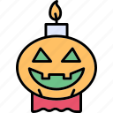 candle, decoration, lamp, light, pumpkin