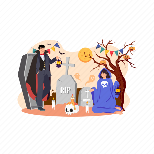 Halloween, holiday, decoration, traditional, emoticon, trick, pumpkin illustration - Download on Iconfinder