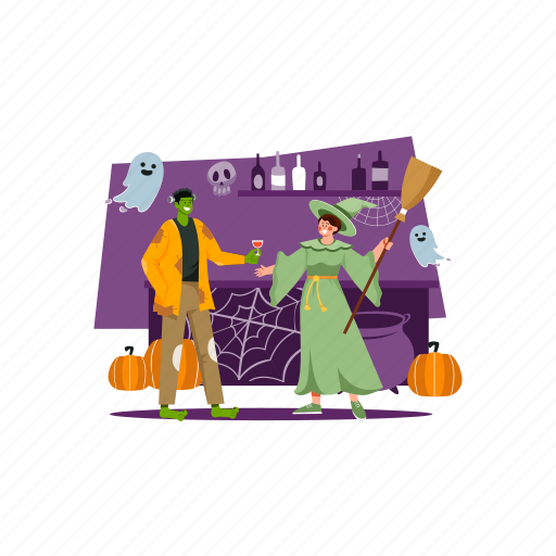 Halloween, holiday, decoration, festival, traditional, emoticon, cosplay illustration - Download on Iconfinder