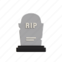 gravestone, death, scary, dead, horror, halloween, tombstone, 3d icons, 3d illustrations 