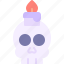 skull, scary, horror, candle, halloween 